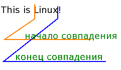 Позиции совпадения RE.